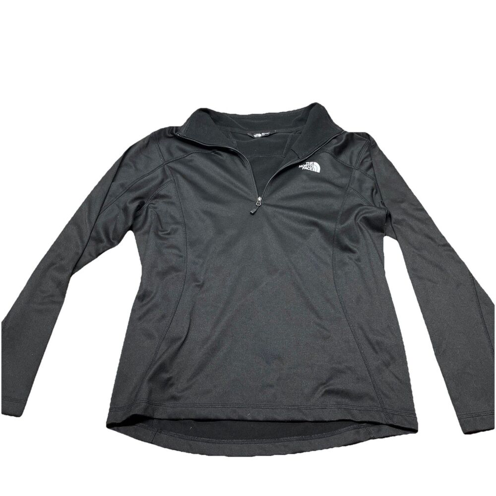 North Face Pullover Mens Medium Fleece Quarter Zip Athletic Outdoor Black PTP20